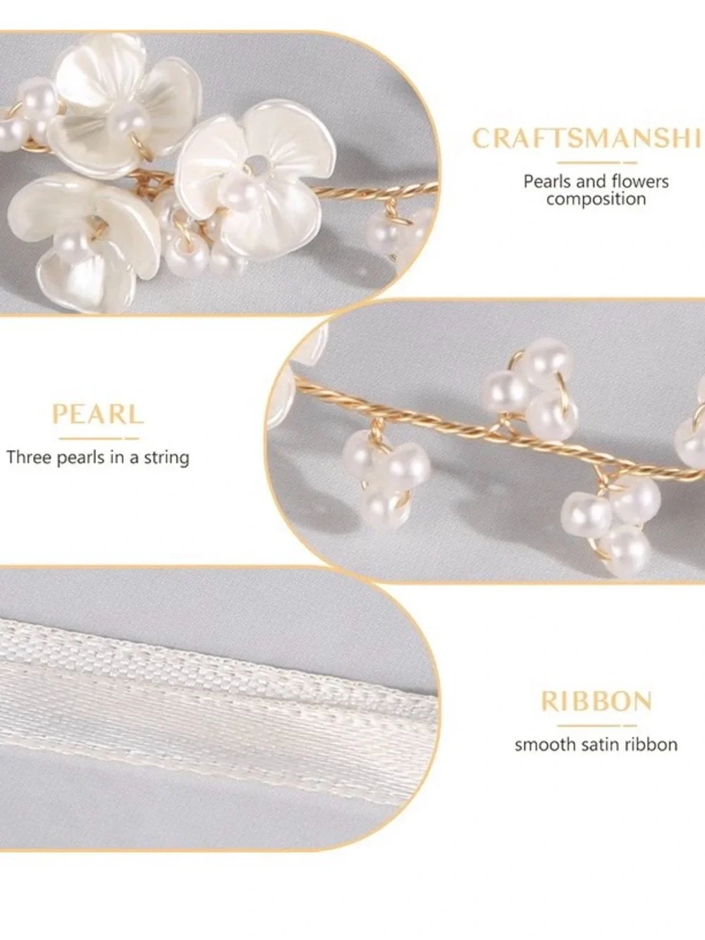 White Pearl Floral Headpiece for Women and Girls